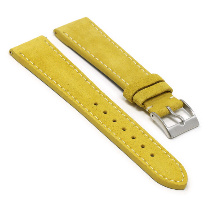 st34.10 Angle Yellow StrapsCo Classic Suede Leather Watch Band Strap Mens Quick Release 16mm 18mm 19mm 20mm 21mm 22mm 24mm
