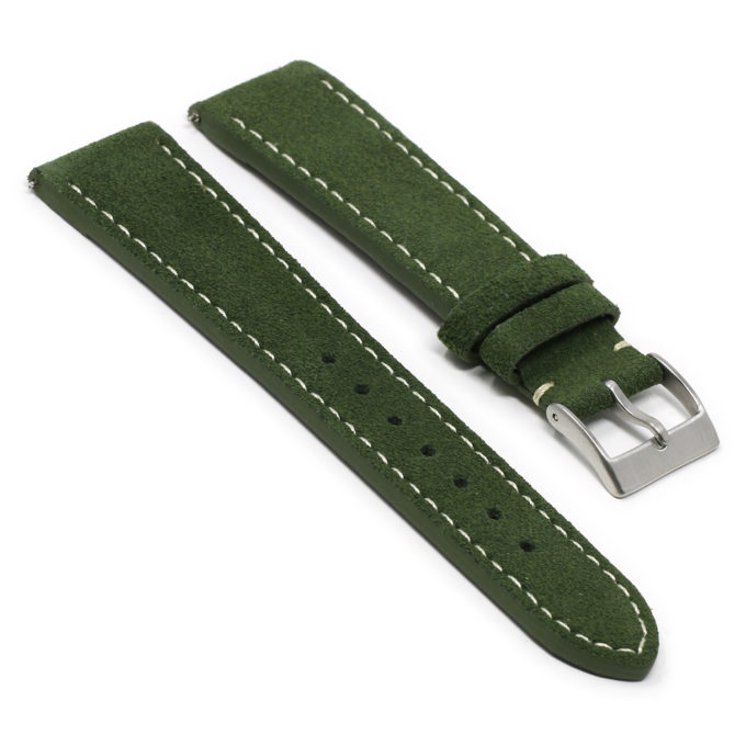 st34.11 Angle Green StrapsCo Classic Suede Leather Watch Band Strap Mens Quick Release 16mm 18mm 19mm 20mm 21mm 22mm 24mm