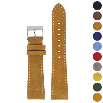 St34.3 Gallery Tan StrapsCo Classic Suede Leather Watch Band Strap Mens Quick Release 16mm 18mm 19mm 20mm 21mm 22mm 24mm