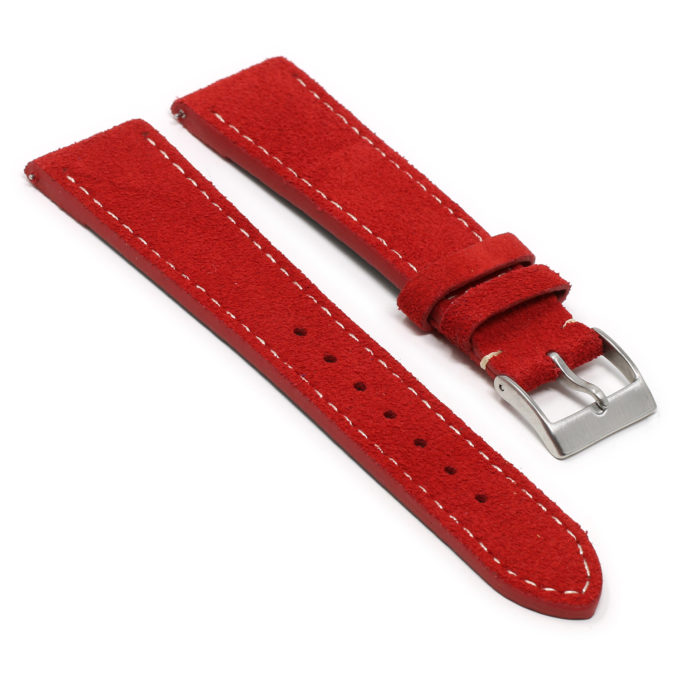st34.6 Angle Red StrapsCo Classic Suede Leather Watch Band Strap Mens Quick Release 16mm 18mm 19mm 20mm 21mm 22mm 24mm