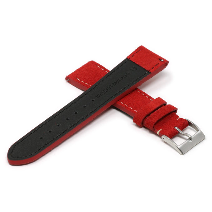 st34.6 Cross Red StrapsCo Classic Suede Leather Watch Band Strap Mens Quick Release 16mm 18mm 19mm 20mm 21mm 22mm 24mm