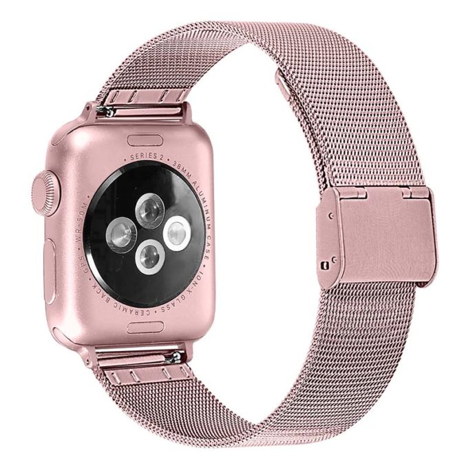 A.m2.13 Back Pink Gold StrapsCo Stainless Steel Milanese Mesh Adjustable Watch Band For Apple Watch