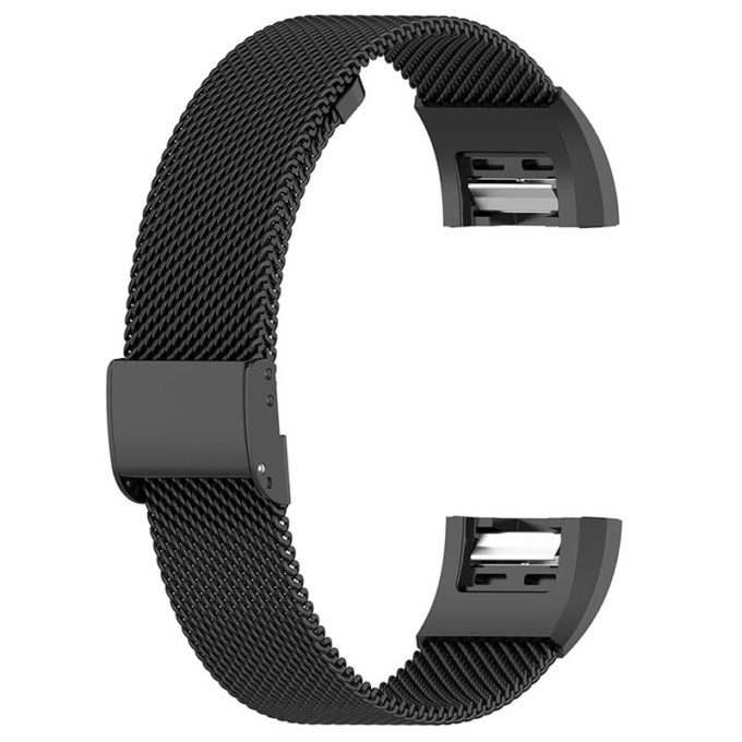 Fb.m1.mb Alt Matte Black StrapsCo Milanese Mesh Stainless Steel Watch Band Strap For FitBit Charge 2