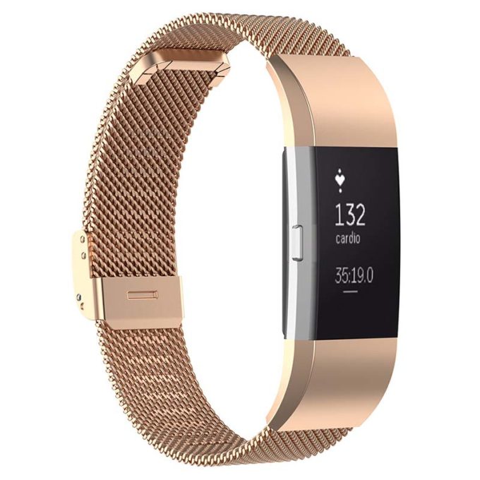 Fb.m1.rg Main Rose Gold StrapsCo Milanese Mesh Stainless Steel Watch Band Strap For FitBit Charge 2