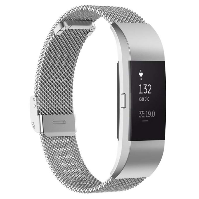 Fb.m1.ss Main Silver StrapsCo Milanese Mesh Stainless Steel Watch Band Strap For FitBit Charge 2