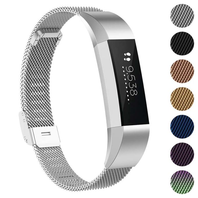 Fb.m3.ss Gallery Silver StrapsCo Milanese Mesh Stainless Steel Watch Band Strap For FitBit Alta, FitBit Alta HR, FitBit Ace