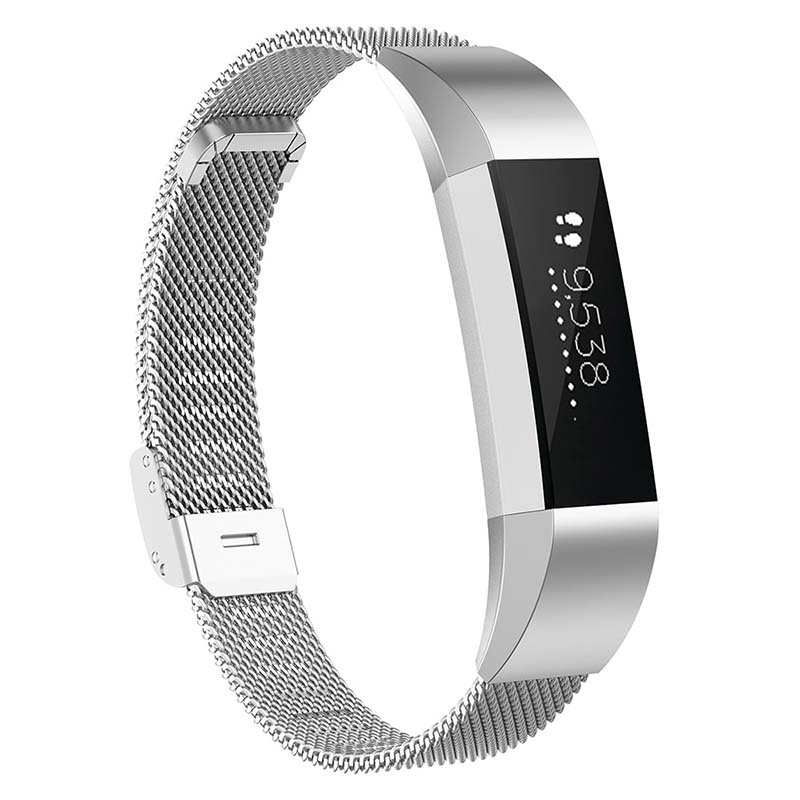 Fb.m3.ss Main Silver StrapsCo Milanese Mesh Stainless Steel Watch Band Strap For FitBit Alta, FitBit Alta HR, FitBit Ace