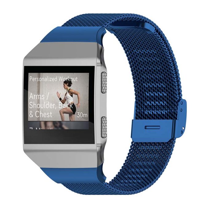 Fb.m32.5 Main Blue StrapsCo Milanese Mesh Stainless Steel Watch Band Strap For FitBit Ionic