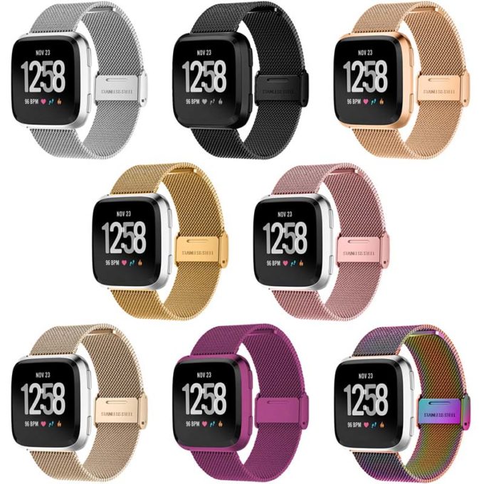 Fb.m54 All Colors StrapsCo Milanese Mesh Stainless Steel Watch Band Strap For FitBit Versa