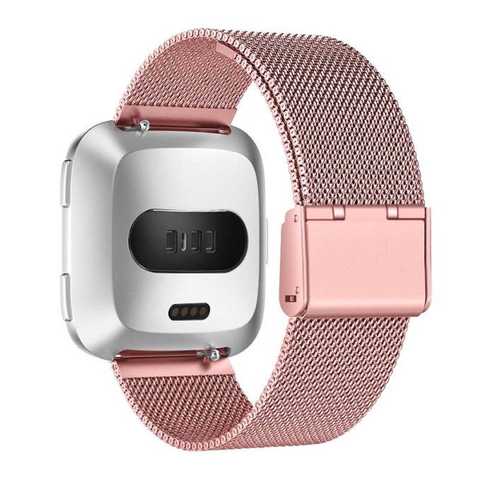 Fb.m54.13 Back Pink Gold StrapsCo Milanese Mesh Stainless Steel Watch Band Strap For FitBit Versa