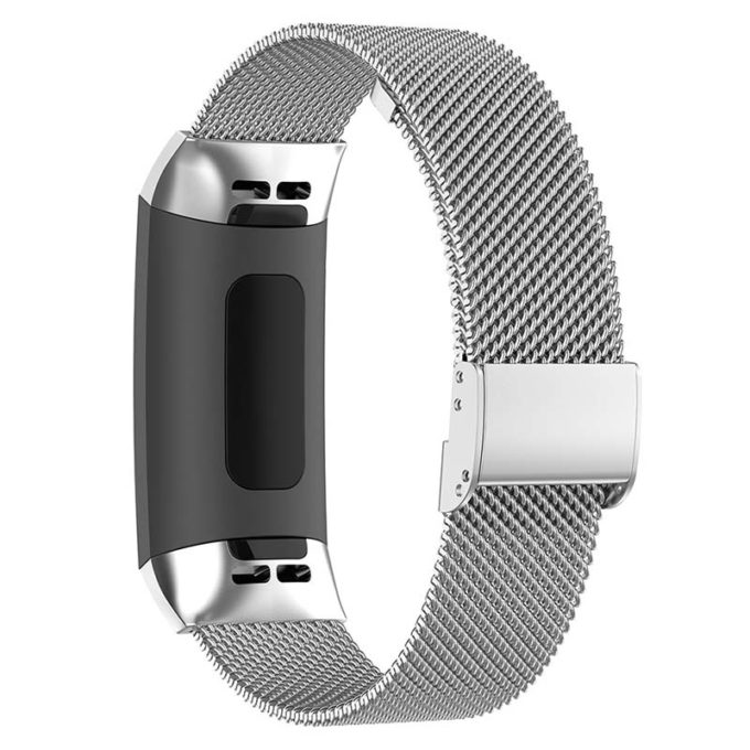Fb.m66.ss Back Silver StrapsCo Stainless Steel Milanese Mesh Watch Band For Fitbit Charge 3 & Charge 4