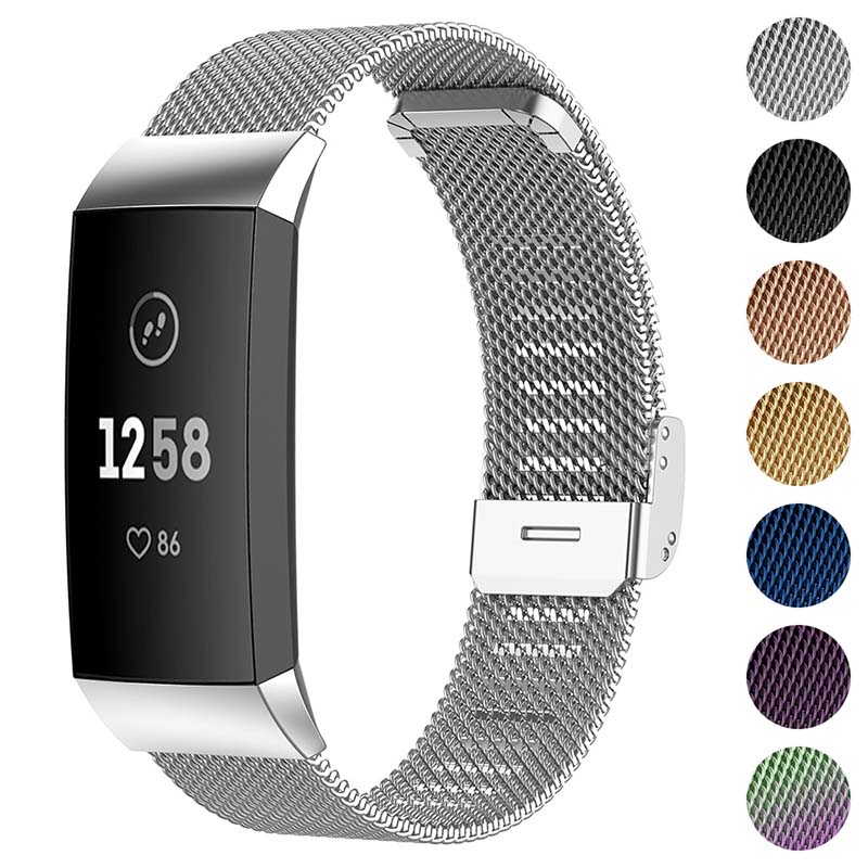 For Fitbit Charge 6 5 Watch Strap Milanese Stainless Steel Band