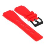 Pu7.6.mb Silicone Strap For Bell And Ross W Matte Black Buckle In Red