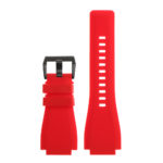 Pu7.6.mb Silicone Strap For Bell And Ross W Matte Black Buckle In Red 2