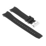 R.cz1.1.ss Angle Black (Silver Buckle) StrapsCo Silicone Rubber Watch Band For Citizen Eco Drive Aqualand Chronograph