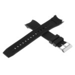 R.cz1.1.ss Cross Black (Silver Buckle) StrapsCo Silicone Rubber Watch Band For Citizen Eco Drive Aqualand Chronograph