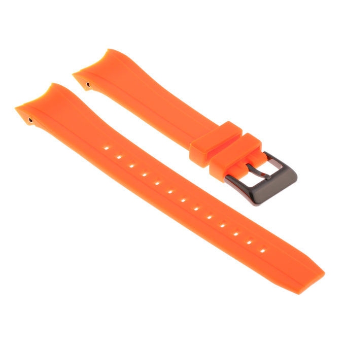 R.cz1.12.mb Angle Orange Strapsco Silicone Rubber Watch Band For Citizen Eco Drive Aqualand Chronograph