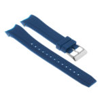R.cz1.5.ss Angle Blue (Silver Buckle) StrapsCo Silicone Rubber Watch Band For Citizen Eco Drive Aqualand Chronograph