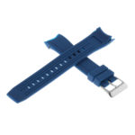 R.cz1.5.ss Cross Blue (Silver Buckle) StrapsCo Silicone Rubber Watch Band For Citizen Eco Drive Aqualand Chronograph