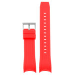 R.cz1.6.ss Up Red (Silver Buckle) StrapsCo Silicone Rubber Watch Band For Citizen Eco Drive Aqualand Chronograph