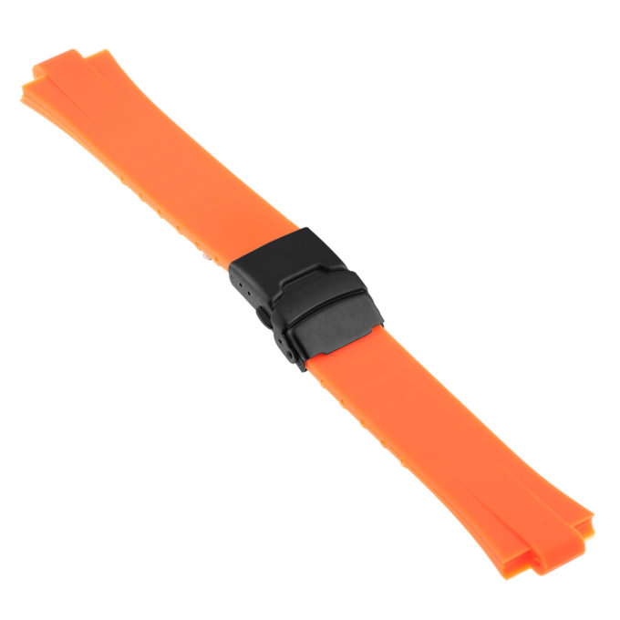 R.ors2.12.mb Main Orange Strapsco Silicone Rubber Watch Band For ORIS Aquis