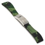 R.rx4.11.bs Main Green Camo (Brushed Silver Clasp) StrapsCo Silicone Rubber Camo Replacement Watch Bands Strap For Rolex With Straight Ends