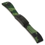 R.rx4.11.mb Main Green Camo (Black Clasp) StrapsCo Silicone Rubber Camo Replacement Watch Bands Strap For Rolex With Straight Ends