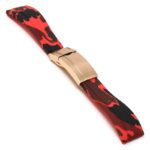 R.rx4.6.rg Main Red Camo (Rose Gold Clasp) StrapsCo Silicone Rubber Camo Replacement Watch Bands Strap For Rolex With Straight Ends
