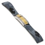 R.rx4.7.ss.yg Main Charcoal Camo (Silver & Yellow Gold Clasp) StrapsCo Silicone Rubber Camo Replacement Watch Bands Strap For Rolex With Straight Ends