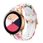 s.r12.d Main White Floral StrapsCo Patterned Silicone Rubber Watch Band Strap for Samsung Galaxy Watch Active