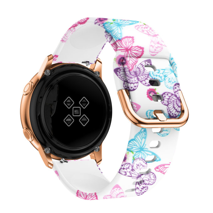 s.r12.e Back Butterfly StrapsCo Patterned Silicone Rubber Watch Band Strap for Samsung Galaxy Watch Active