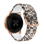 s.r12.f Back Leopard StrapsCo Patterned Silicone Rubber Watch Band Strap for Samsung Galaxy Watch Active