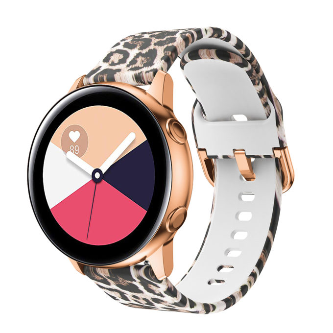 s.r12.f Main Leopard StrapsCo Patterned Silicone Rubber Watch Band Strap for Samsung Galaxy Watch Active