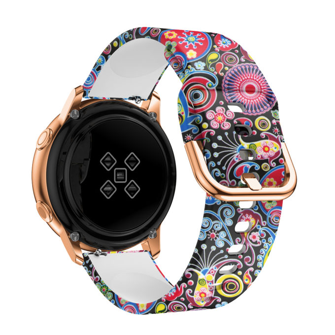 s.r12.g Back Psychedelic StrapsCo Patterned Silicone Rubber Watch Band Strap for Samsung Galaxy Watch Active