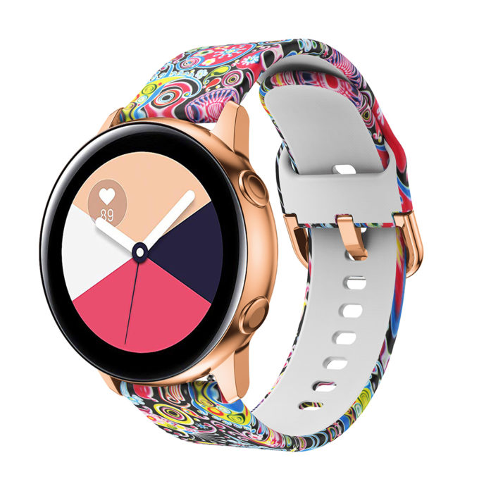 s.r12.g Main Psychedelic StrapsCo Patterned Silicone Rubber Watch Band Strap for Samsung Galaxy Watch Active