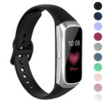 s.r15.1 Gallery Black StrapsCo Silicone Rubber Watch Band Strap for Samsung Galaxy Fit e