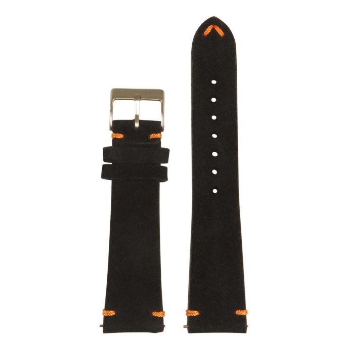 st28.1.12 Upright Suede Watch Strap in Black Orange