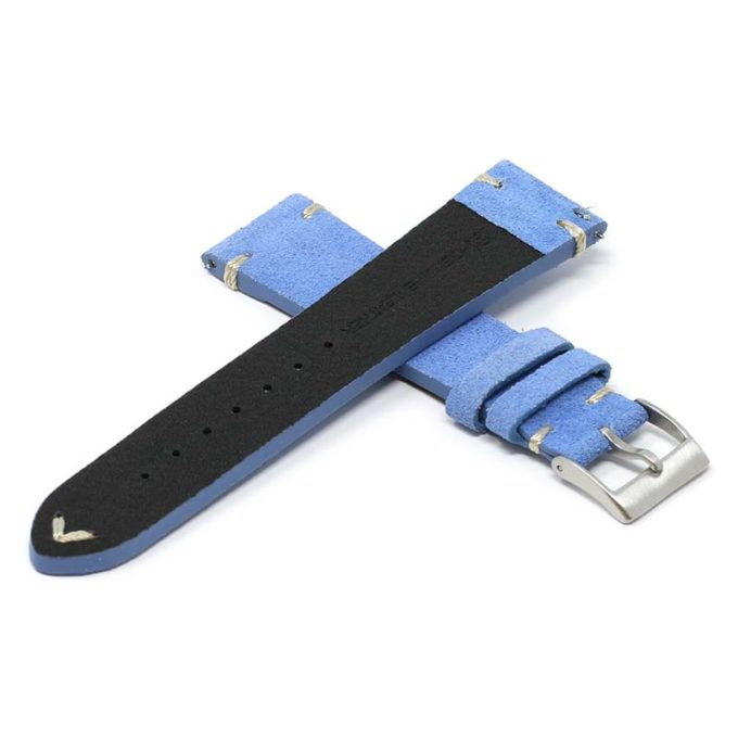 st28.5a Cross Light Blue Ivory StrapsCo Suede Leather Watch Band Strap