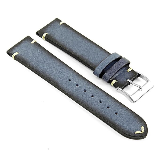 DASSARI Patina ds6.5 Distressed Italian Leather Strap in Blue