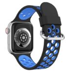 A.r2.1.5 Back Black & Blue StrapsCo Silicone Perforated Rubber Watch Band Strap For Apple Watch Series 12345