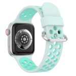 A.r2.11a.11 Back Light Green & Teal StrapsCo Silicone Perforated Rubber Watch Band Strap For Apple Watch Series 12345
