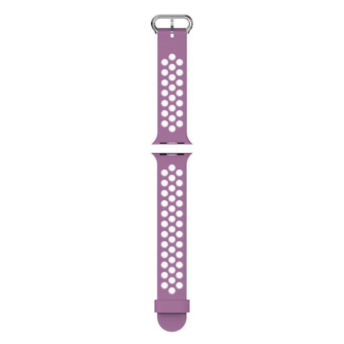 A.r2.18a.13a Up Light Purple & Light Pink StrapsCo Silicone Perforated Rubber Watch Band Strap For Apple Watch Series 12345