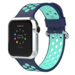 A.r2.5a.11 Main Midnight Blue & Teal StrapsCo Silicone Perforated Rubber Watch Band Strap For Apple Watch Series 12345
