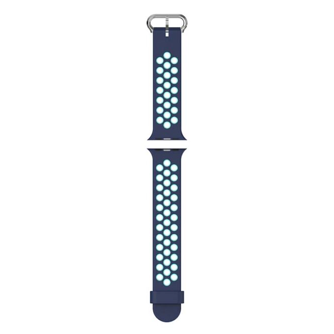 A.r2.5a.11 Up Midnight Blue & Teal StrapsCo Silicone Perforated Rubber Watch Band Strap For Apple Watch Series 12345