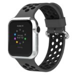A.r2.7.1 Main Grey & Black StrapsCo Silicone Perforated Rubber Watch Band Strap For Apple Watch Series 12345