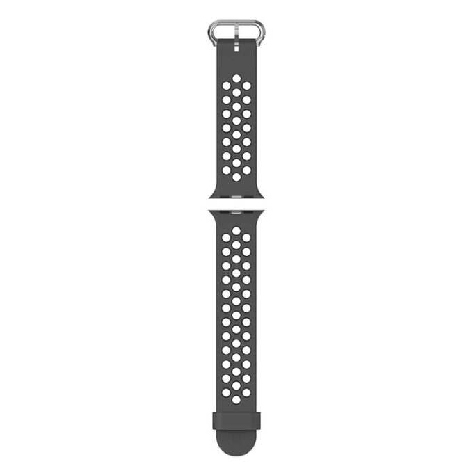A.r2.7.1 Up Grey & Black StrapsCo Silicone Perforated Rubber Watch Band Strap For Apple Watch Series 12345