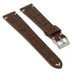 ds20.2 Angle Brown DASSARI Vintage Alligator Leather Watch Band Strap 18mm 19mm 20mm 21mm 22mm 24mm