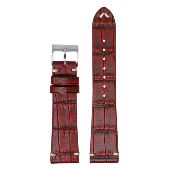 ds20.6 Main Red DASSARI Vintage Alligator Leather Watch Band Strap 18mm 19mm 20mm 21mm 22mm 24mm