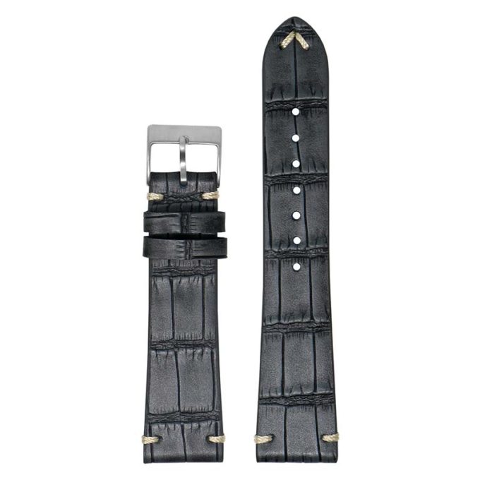 ds20.7 Main Grey DASSARI Vintage Alligator Leather Watch Band Strap 18mm 19mm 20mm 21mm 22mm 24mm