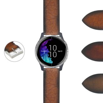 G.vu.ps1a 20mm DASSARI Premium Thick Vintage Leather Strap For Garmin Venu